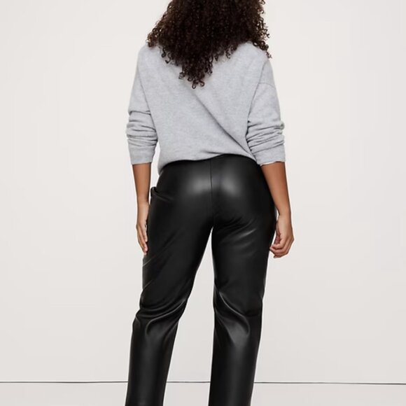 Banana Republic Mid Rise Slim Vegan Leather Pull-on Pants - NWOT - Picture 2 of 5